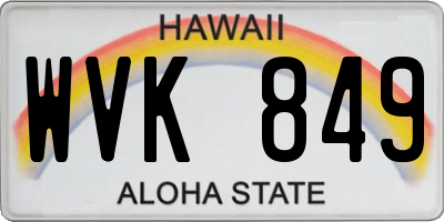 HI license plate WVK849