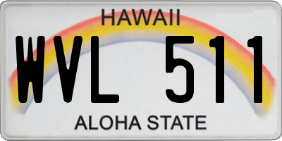 HI license plate WVL511