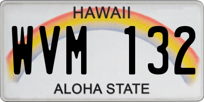 HI license plate WVM132