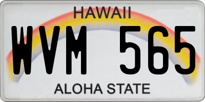HI license plate WVM565