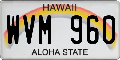 HI license plate WVM960