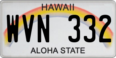 HI license plate WVN332