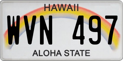 HI license plate WVN497