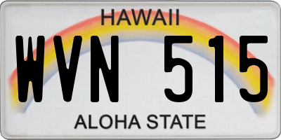 HI license plate WVN515
