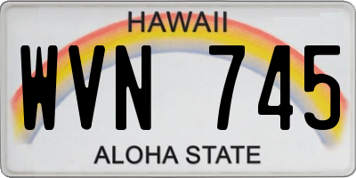 HI license plate WVN745