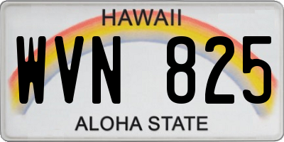 HI license plate WVN825