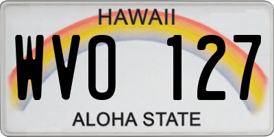 HI license plate WVO127