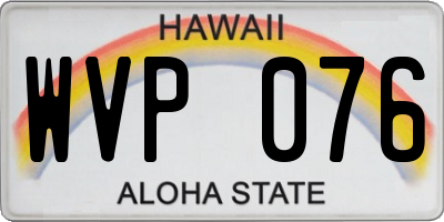 HI license plate WVP076
