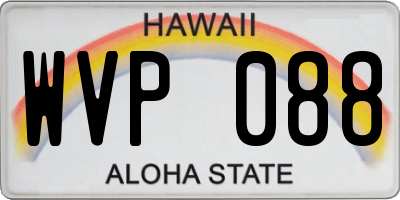 HI license plate WVP088