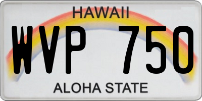 HI license plate WVP750