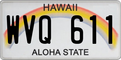 HI license plate WVQ611