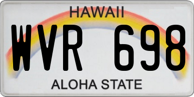 HI license plate WVR698