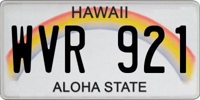 HI license plate WVR921