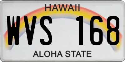 HI license plate WVS168