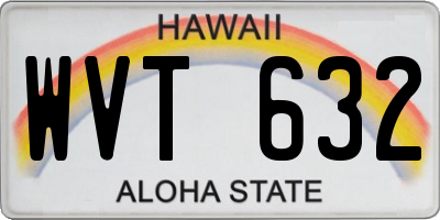 HI license plate WVT632