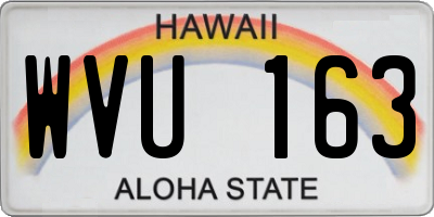 HI license plate WVU163