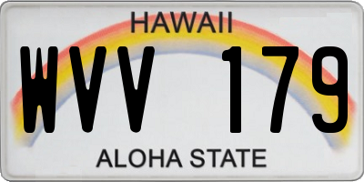 HI license plate WVV179
