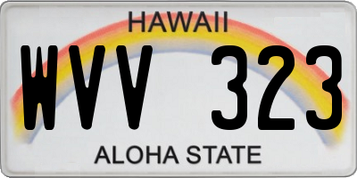 HI license plate WVV323