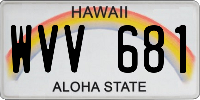 HI license plate WVV681