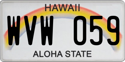 HI license plate WVW059