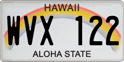 HI license plate WVX122