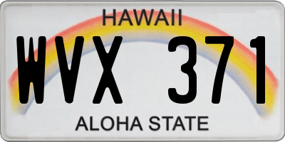 HI license plate WVX371