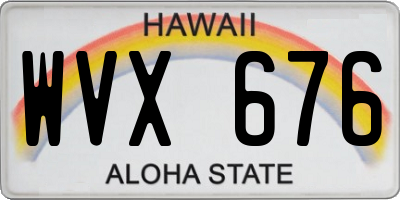 HI license plate WVX676