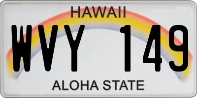 HI license plate WVY149