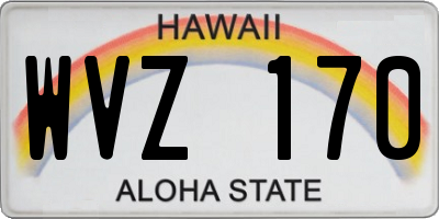 HI license plate WVZ170