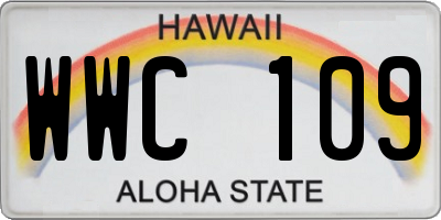 HI license plate WWC109