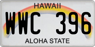 HI license plate WWC396
