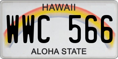 HI license plate WWC566