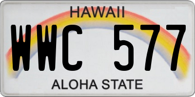 HI license plate WWC577