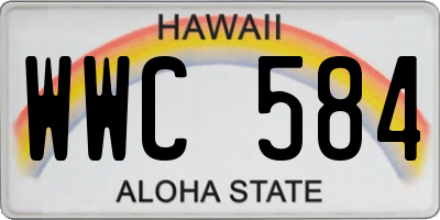 HI license plate WWC584