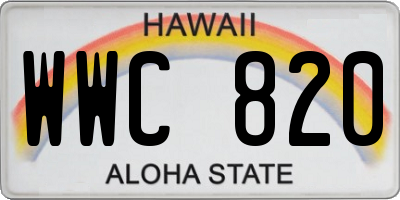 HI license plate WWC820