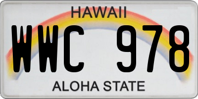 HI license plate WWC978