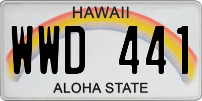 HI license plate WWD441