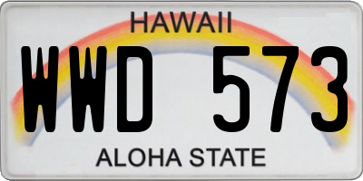 HI license plate WWD573
