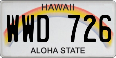 HI license plate WWD726