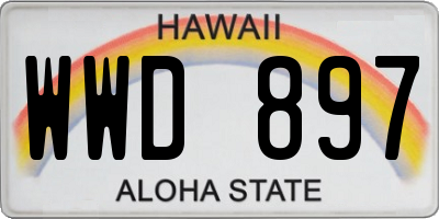 HI license plate WWD897