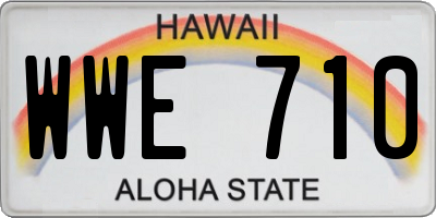 HI license plate WWE710