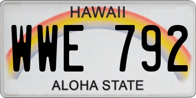 HI license plate WWE792