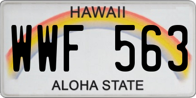 HI license plate WWF563