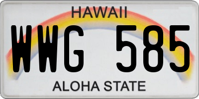 HI license plate WWG585