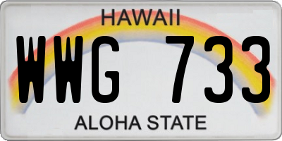 HI license plate WWG733