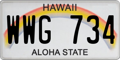 HI license plate WWG734