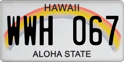 HI license plate WWH067