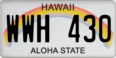HI license plate WWH430