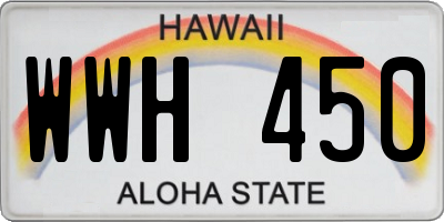HI license plate WWH450