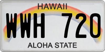 HI license plate WWH720